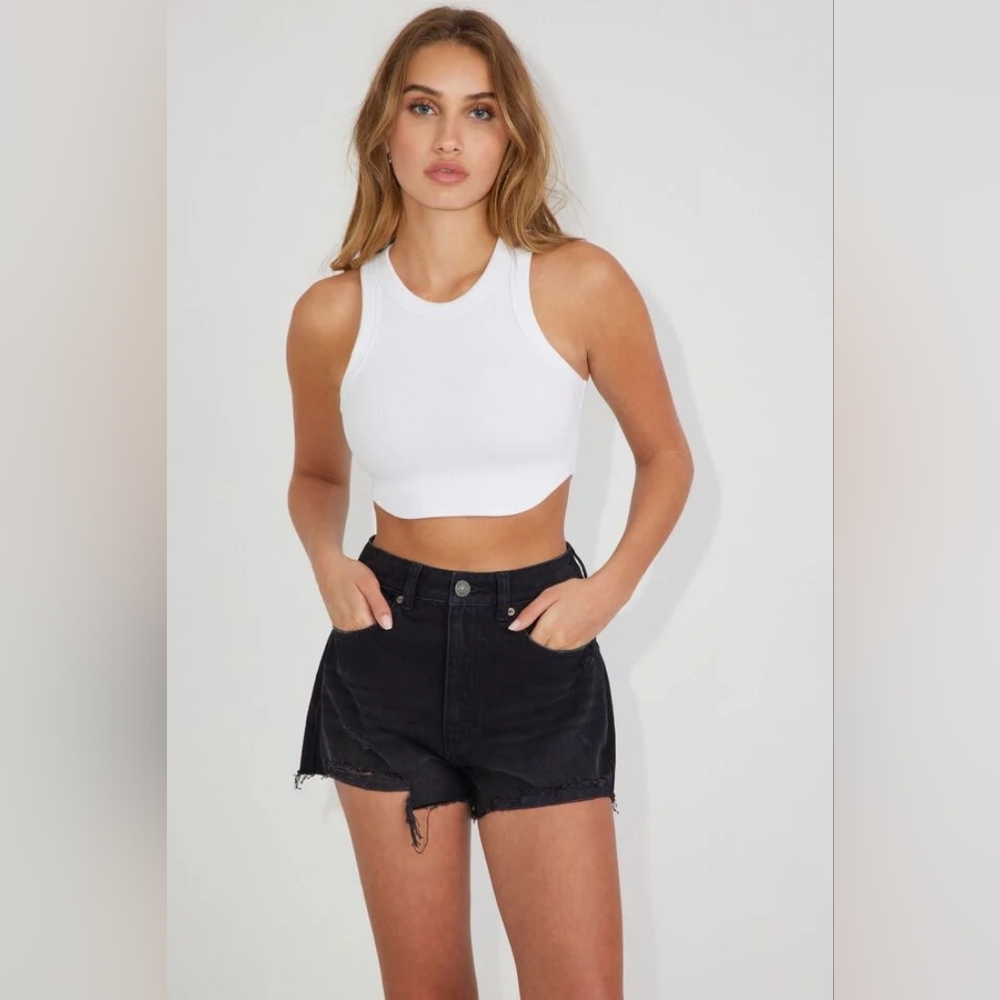 Garage Black Denim Festival Shorts